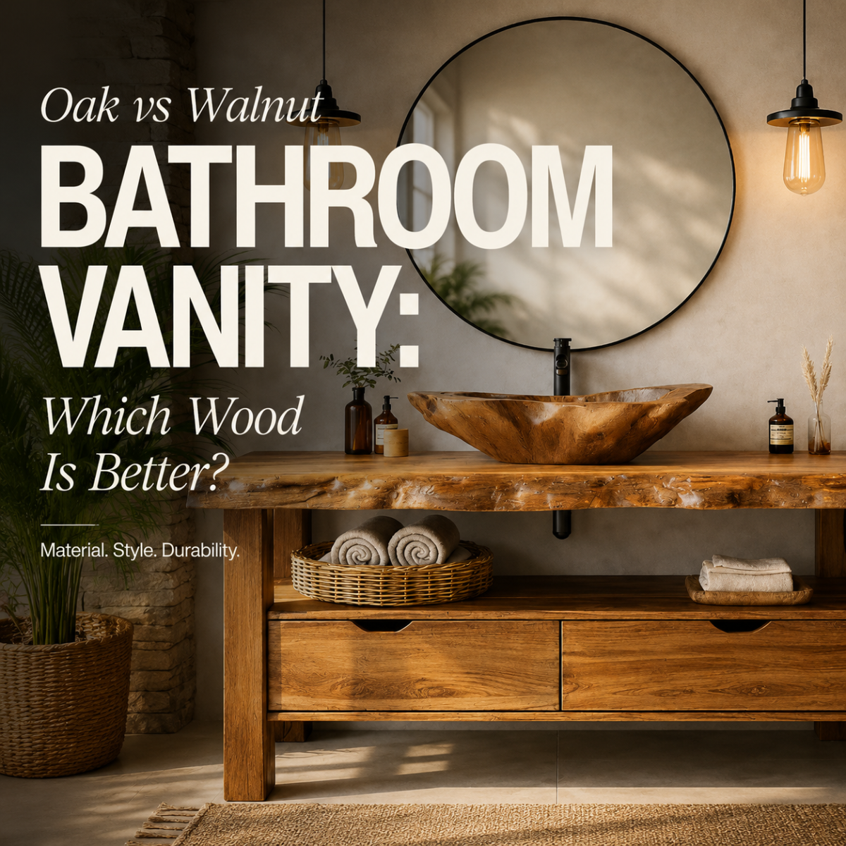 Oak vs Walnut Bathroom Vanity Which Wood Is Better