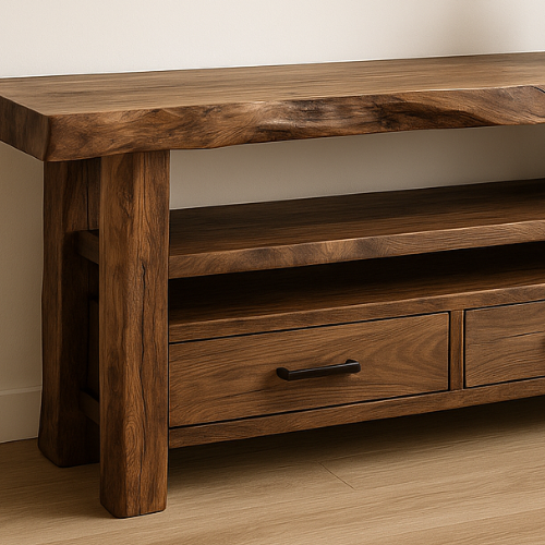 Handcrafted Solid Wood Console Table