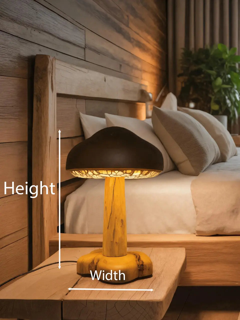 Handmade Mushroom Table Lamp With Warm Glow For Bedroom Kitchnce