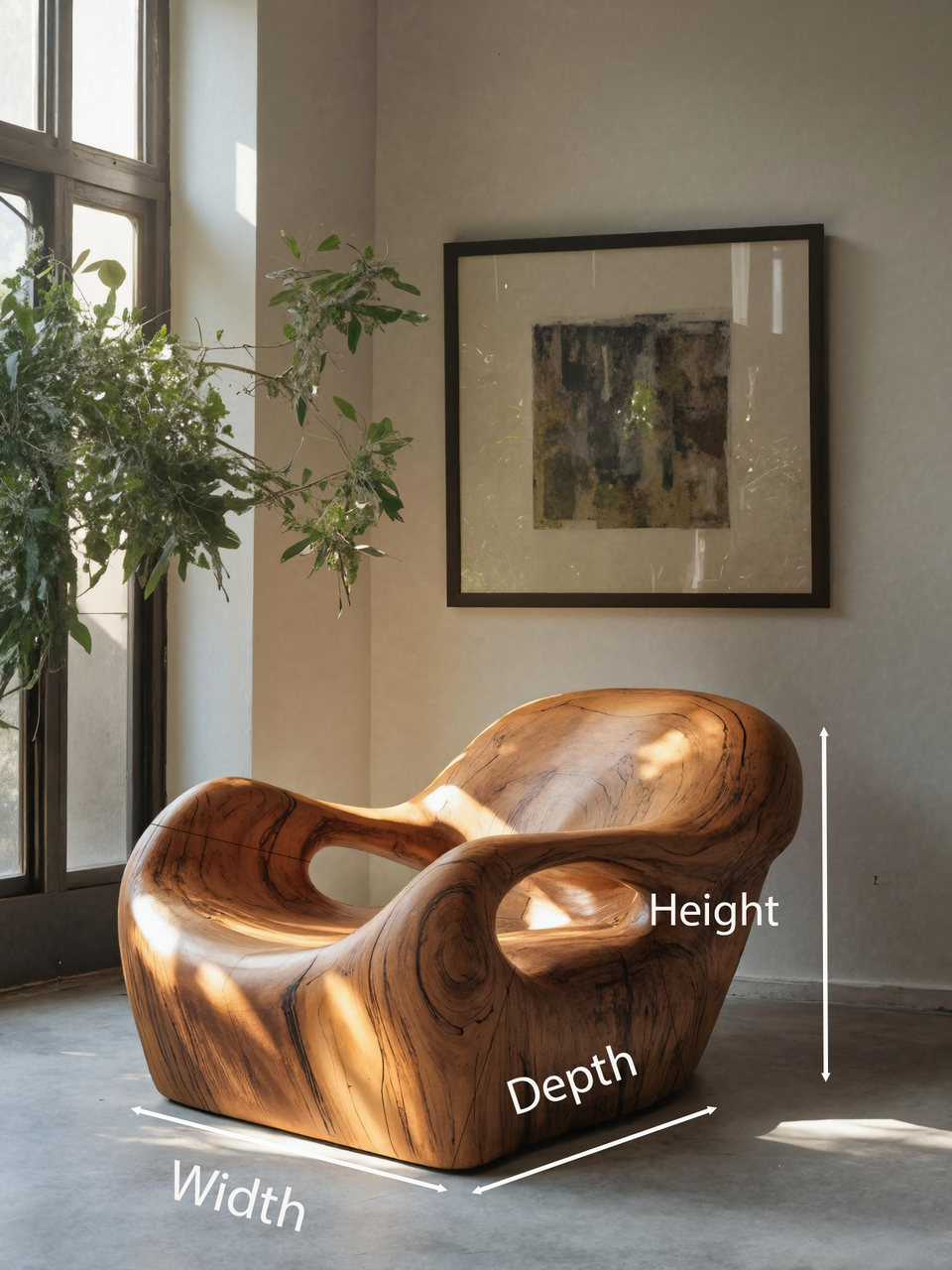 Modern Sculptural Lounge Chair For Living Room Or Reading Corner Kitchnce