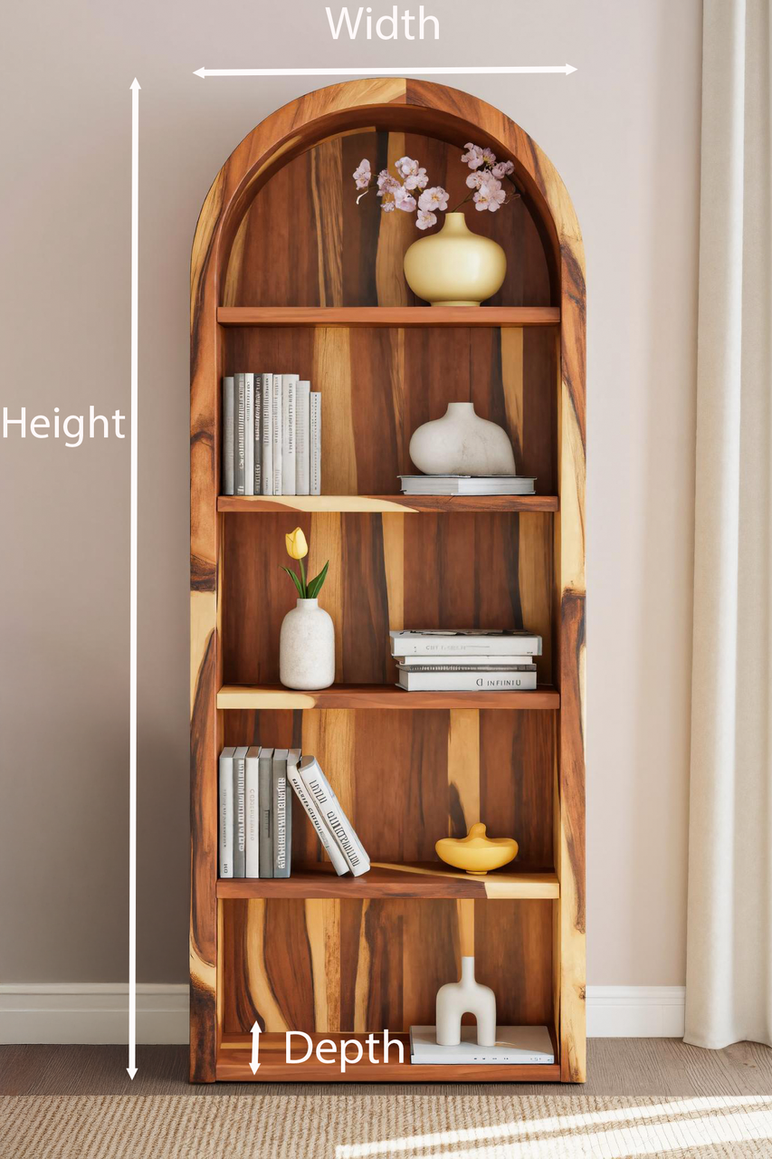 Arched Open Bookshelf For Living Room Or Office Kitchnce