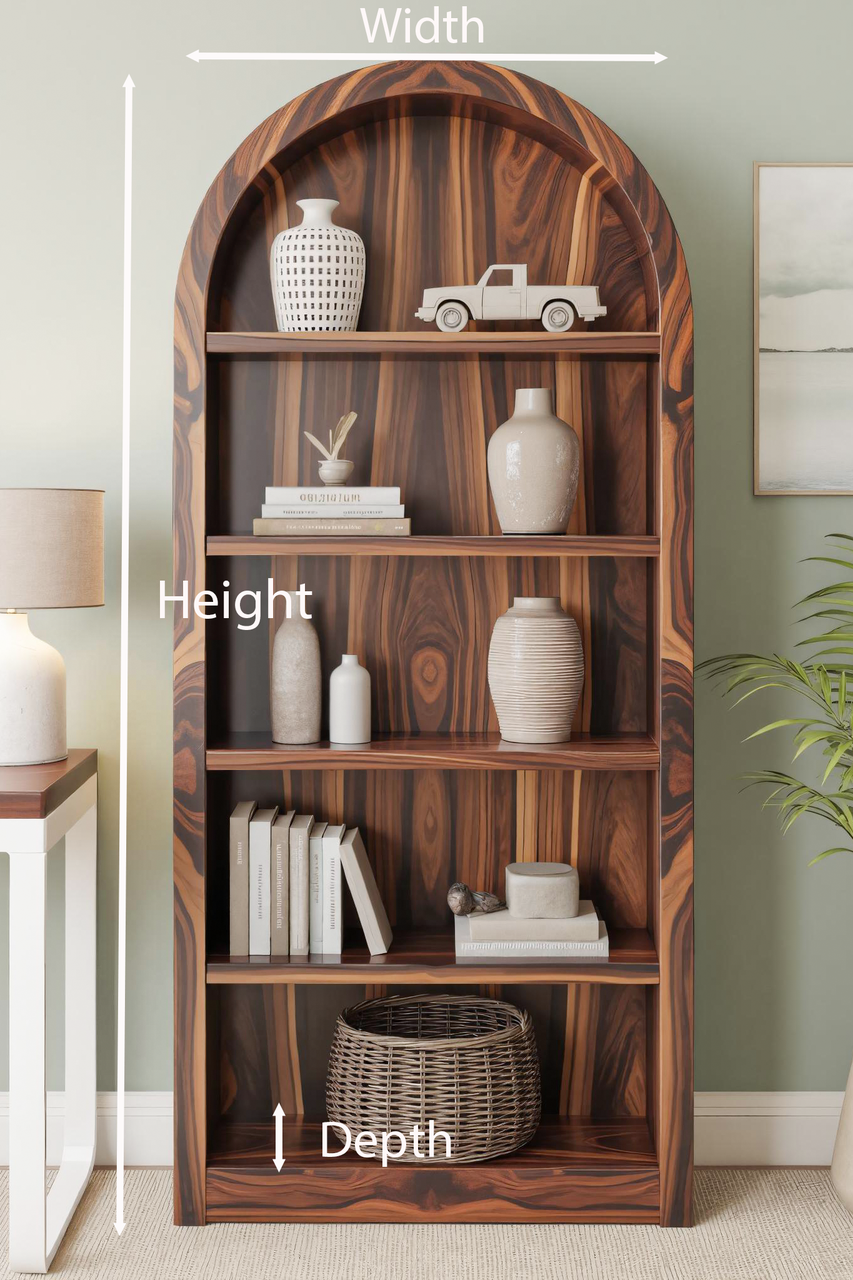 Arched Display Bookshelf For Living Room Or Office Kitchnce