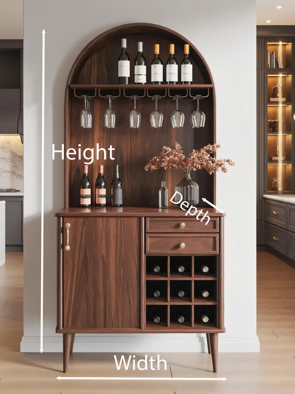 Classic Wine Cabinet With Storage For Dining Room Kitchnce