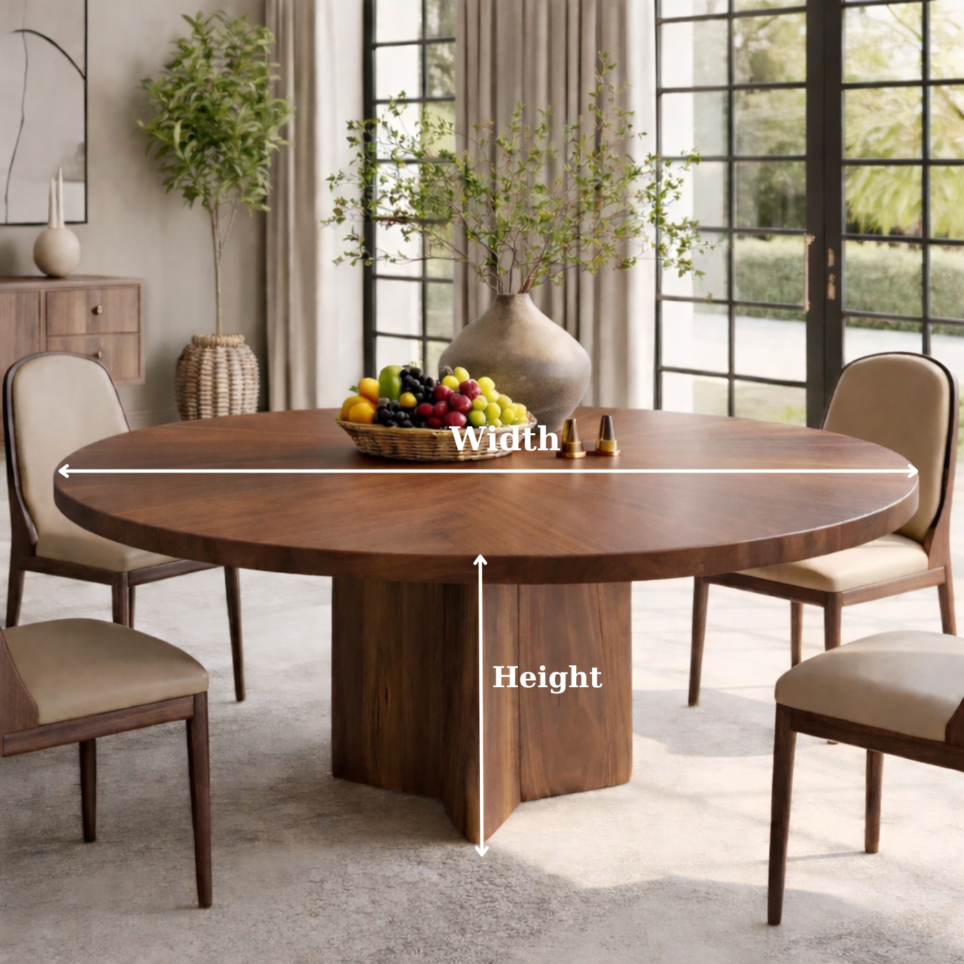 Luxury Solid Wood Round Dining Table for Elegant Interiors