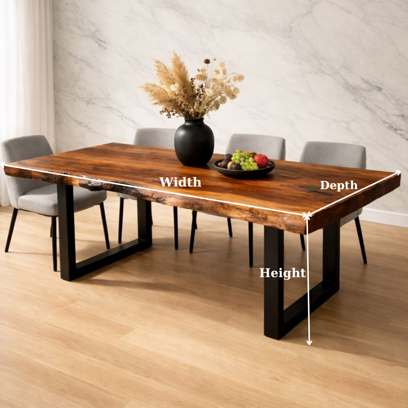 Handcrafted Live Edge Wood Dining Table for Modern Living