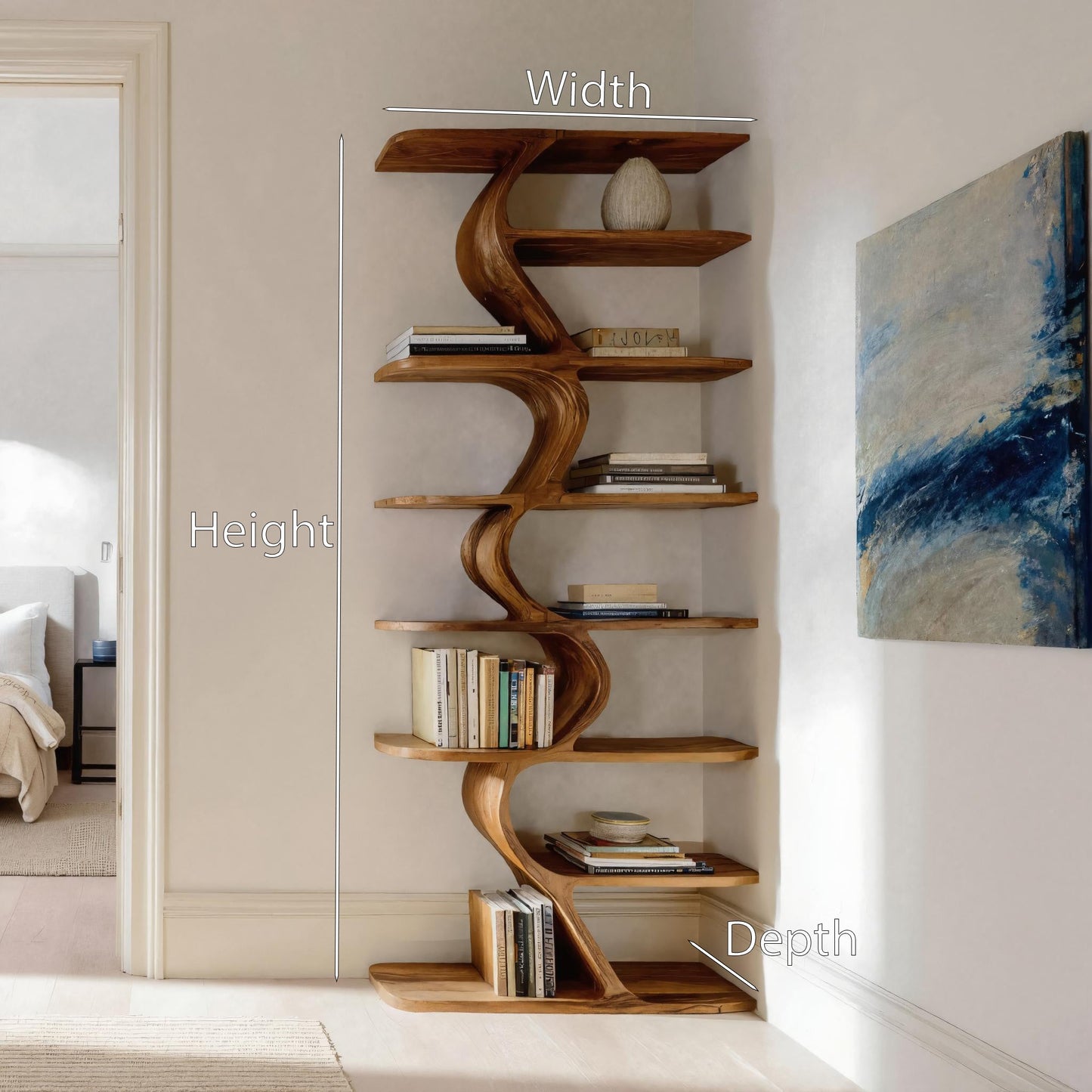 Organic Bookshelf For Living Room Interiors Kitchnce