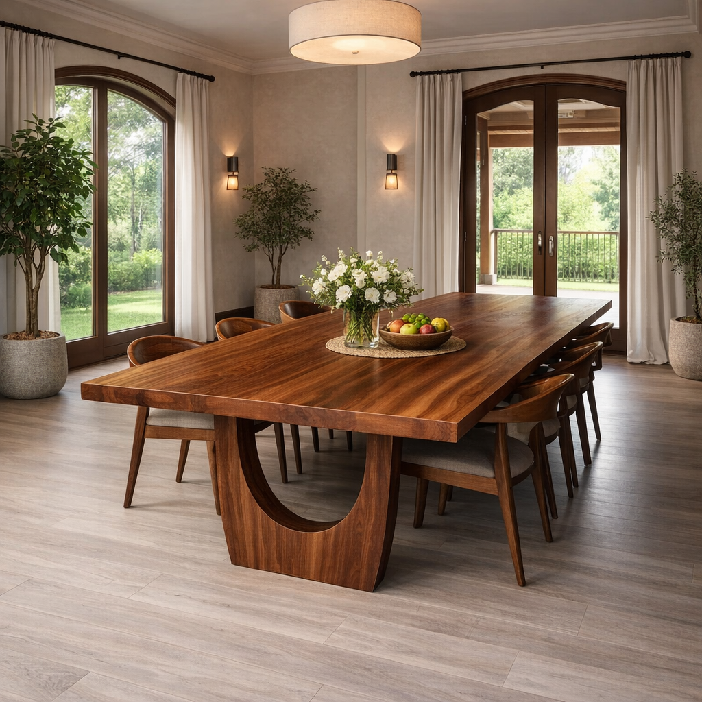 Handcrafted Solid Wood Dining Table for Modern Home Decor