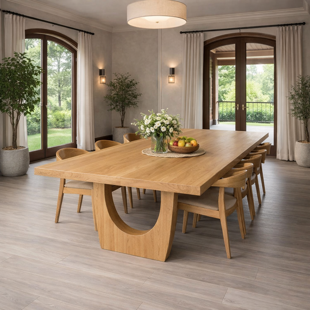 Handcrafted Solid Wood Dining Table for Modern Home Decor