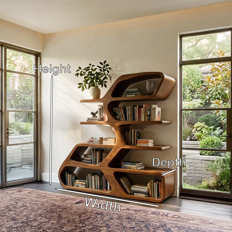 Modern Sculptural Bookshelf For Living Room Decor Kitchnce