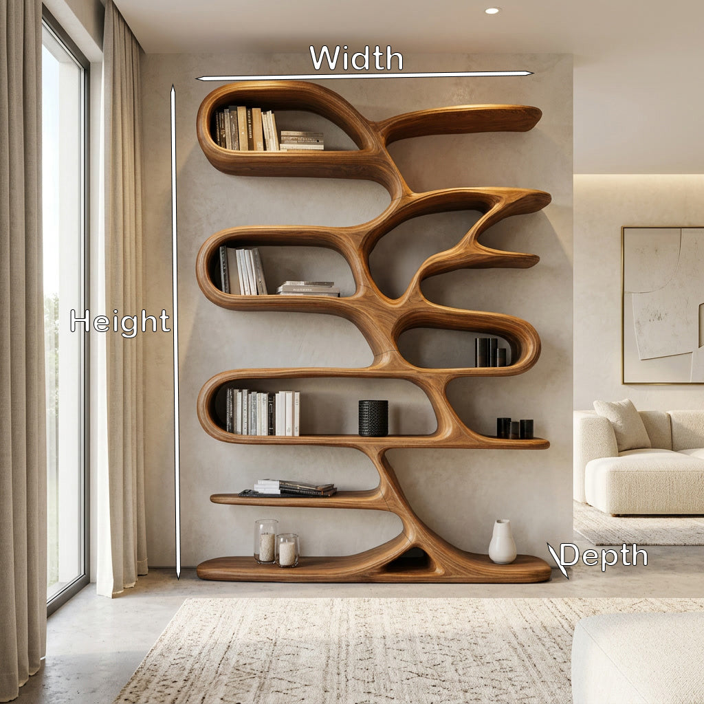 Contemporary Wooden Bookcase For Minimalist Living Room Decor Kitchnce