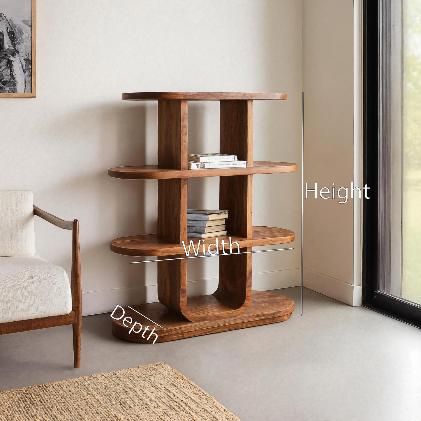 Handcrafted Bookshelf Open Storage Design For Living Room Kitchnce