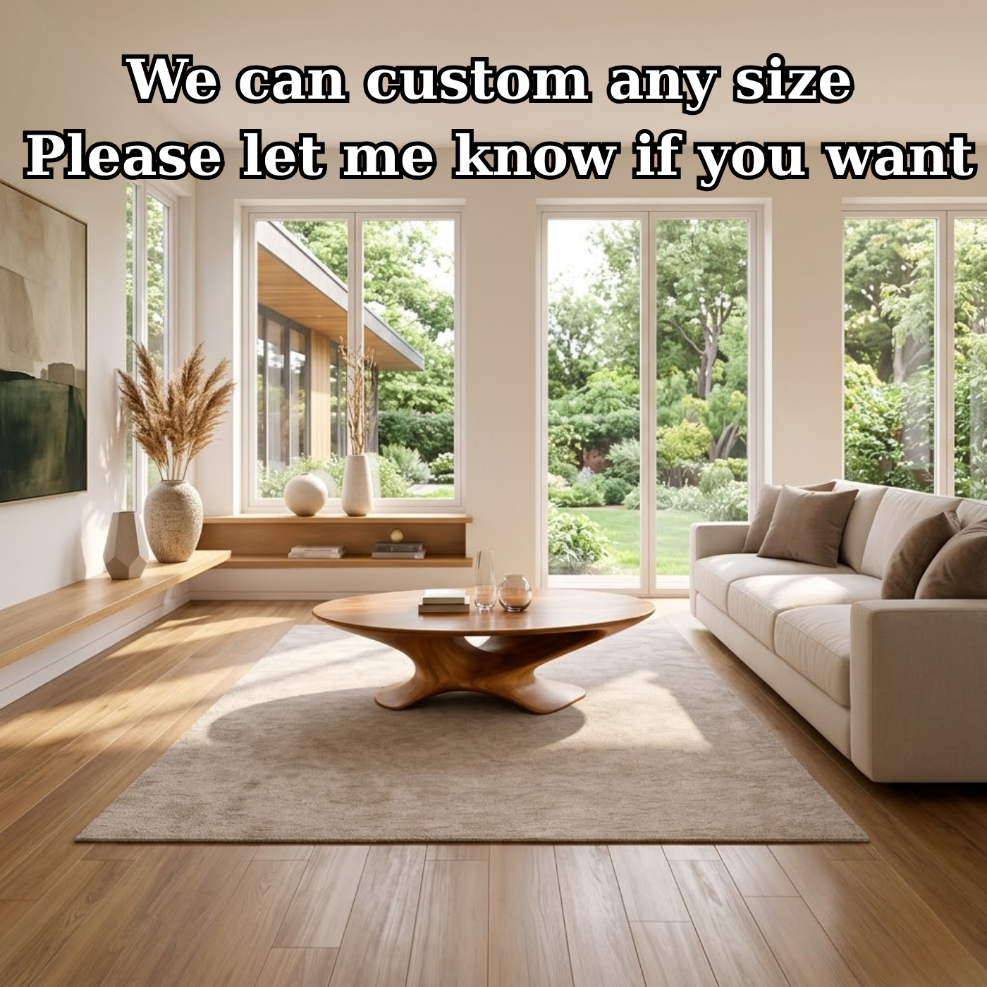 Modern Solid Wood Coffee Table with Sculptural Base and Round Wooden Living Room Table