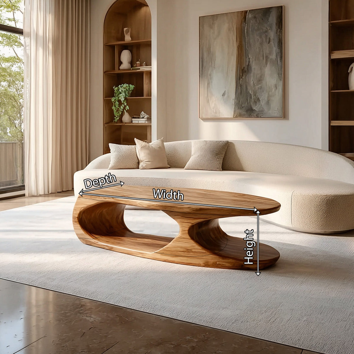 Organic Loop Coffee Table With Sculptural Open Base