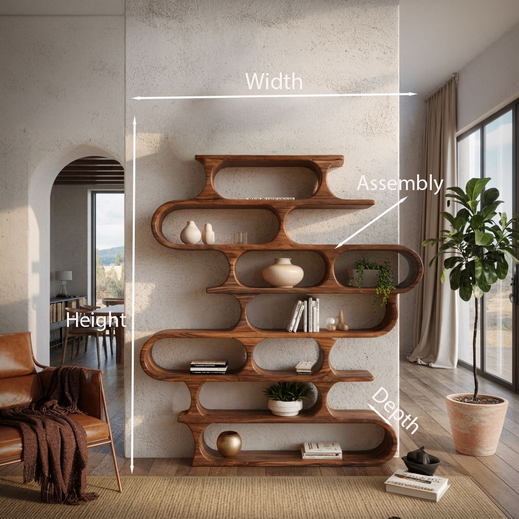 Organic Oval Bookshelf For Living Room Or Creative Studio Kitchnce