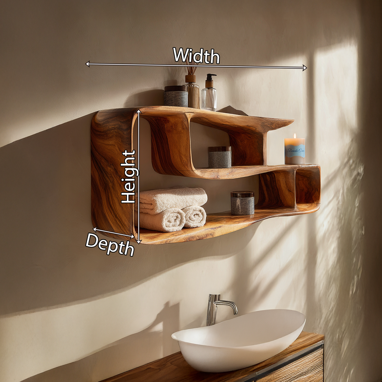 Minimal Console Shelf with Clean Linear Surface Design