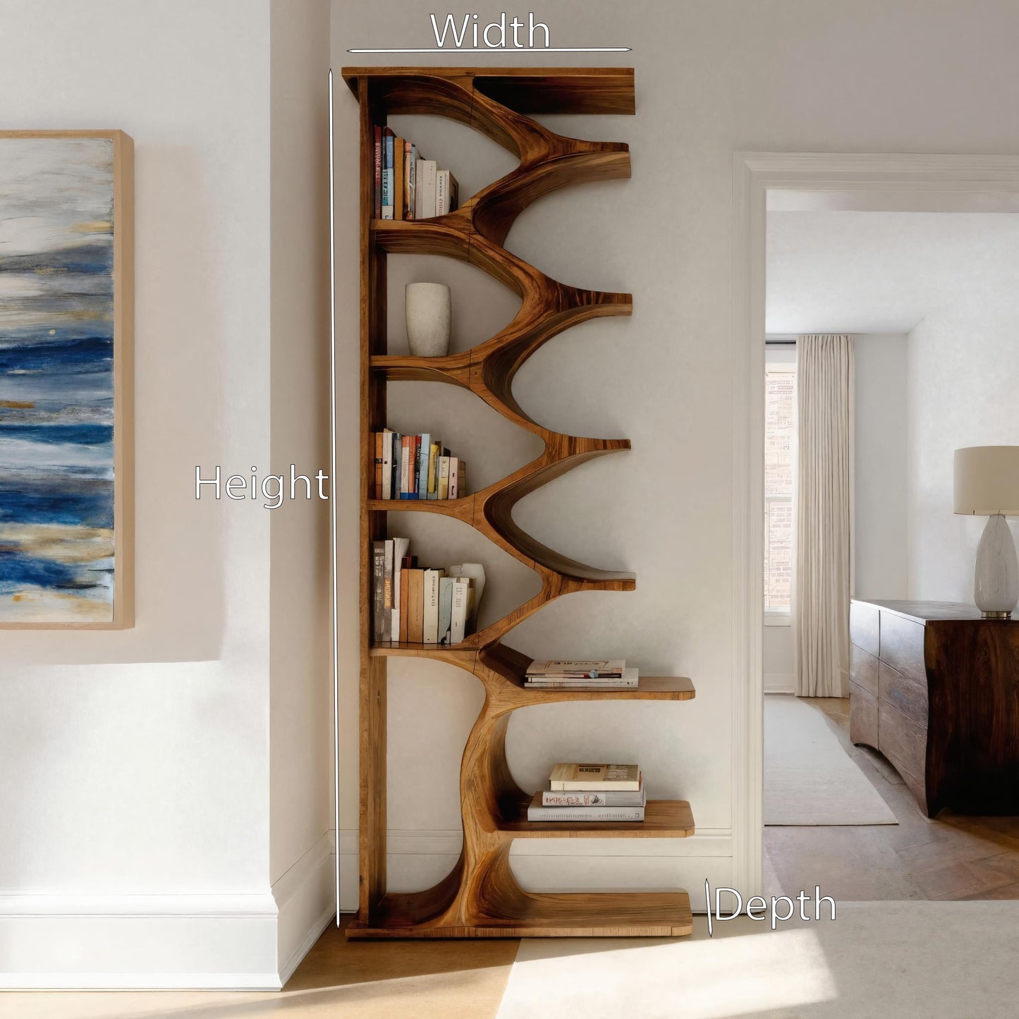 Modern Freestanding Bookshelf For Living Room Kitchnce