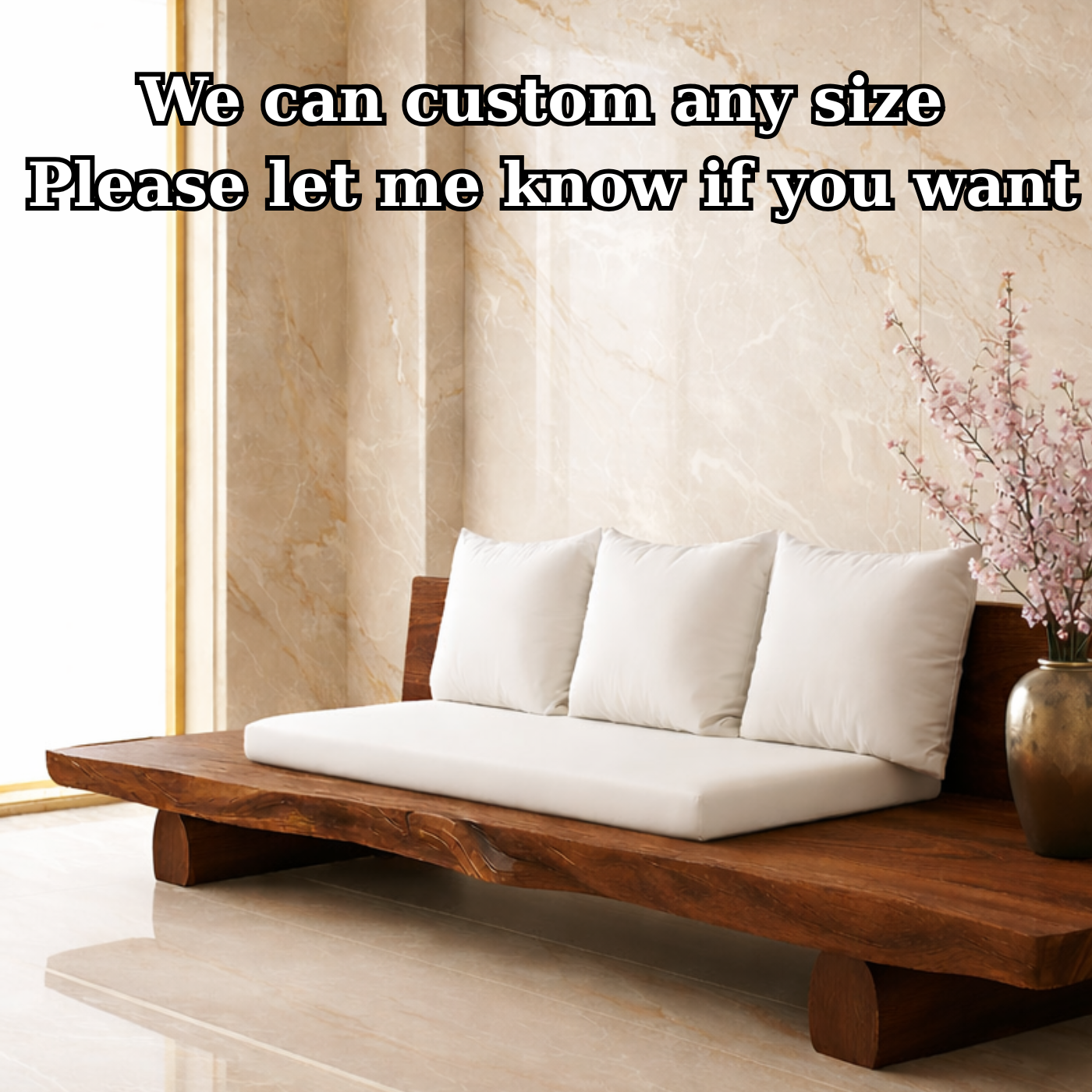 Handcrafted Solid Wood Platform Sofa Contemporary Style