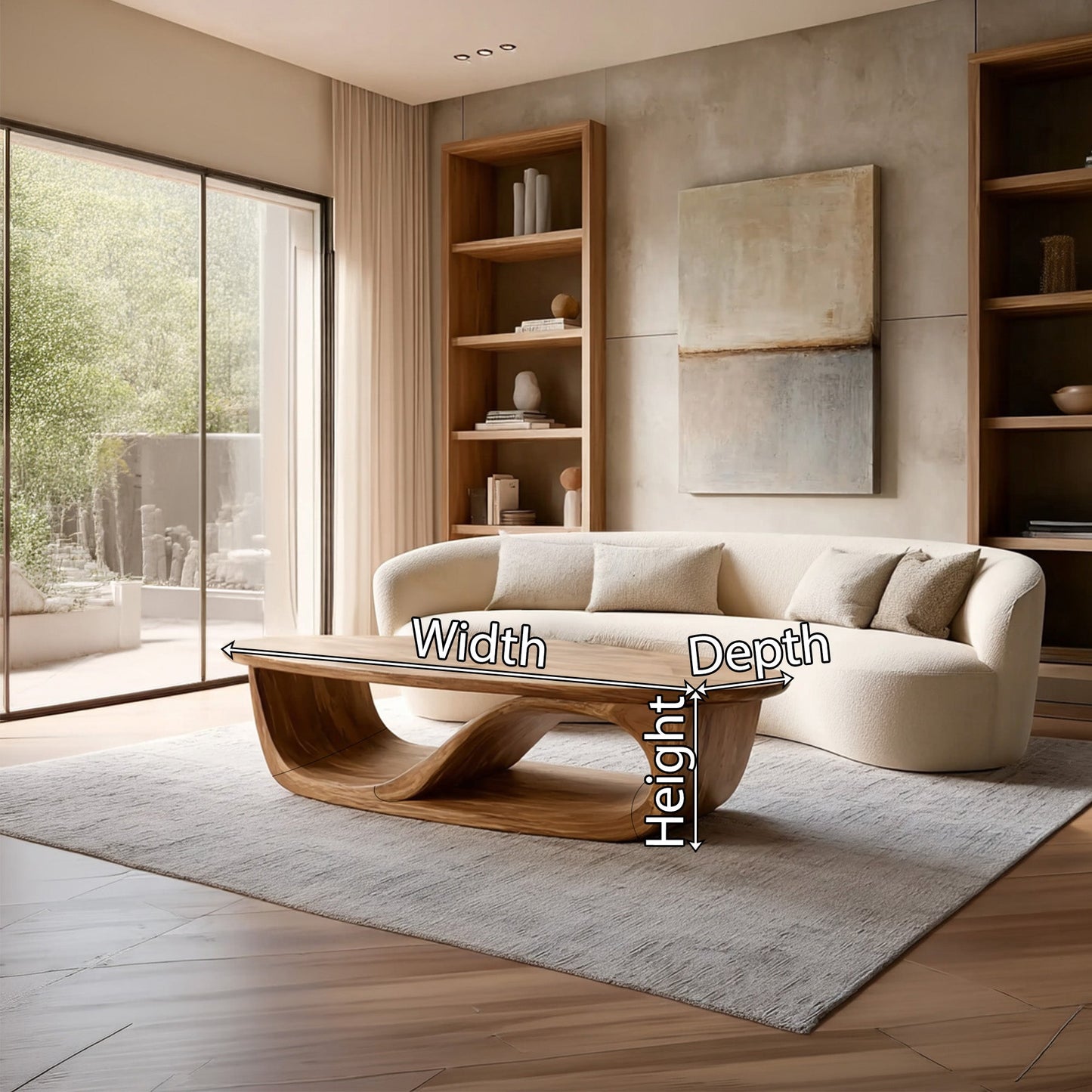 Sculptural Wave Coffee Table With Organic Modern Form