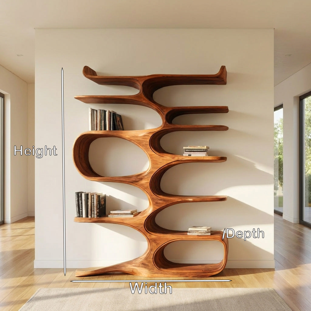 Mid Century Natural Wood Bookshelf For Living Room Furniture Kitchnce