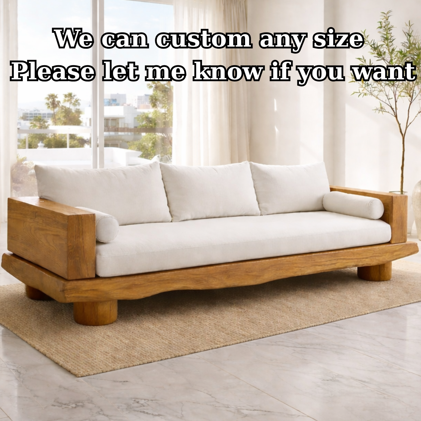 Solid Wood Platform Sofa Luxury Modern Style