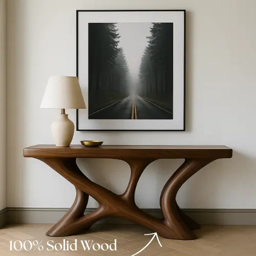 Handcrafted Solid Wood Horizon Console Table – Contemporary Organic Design Kitchnce