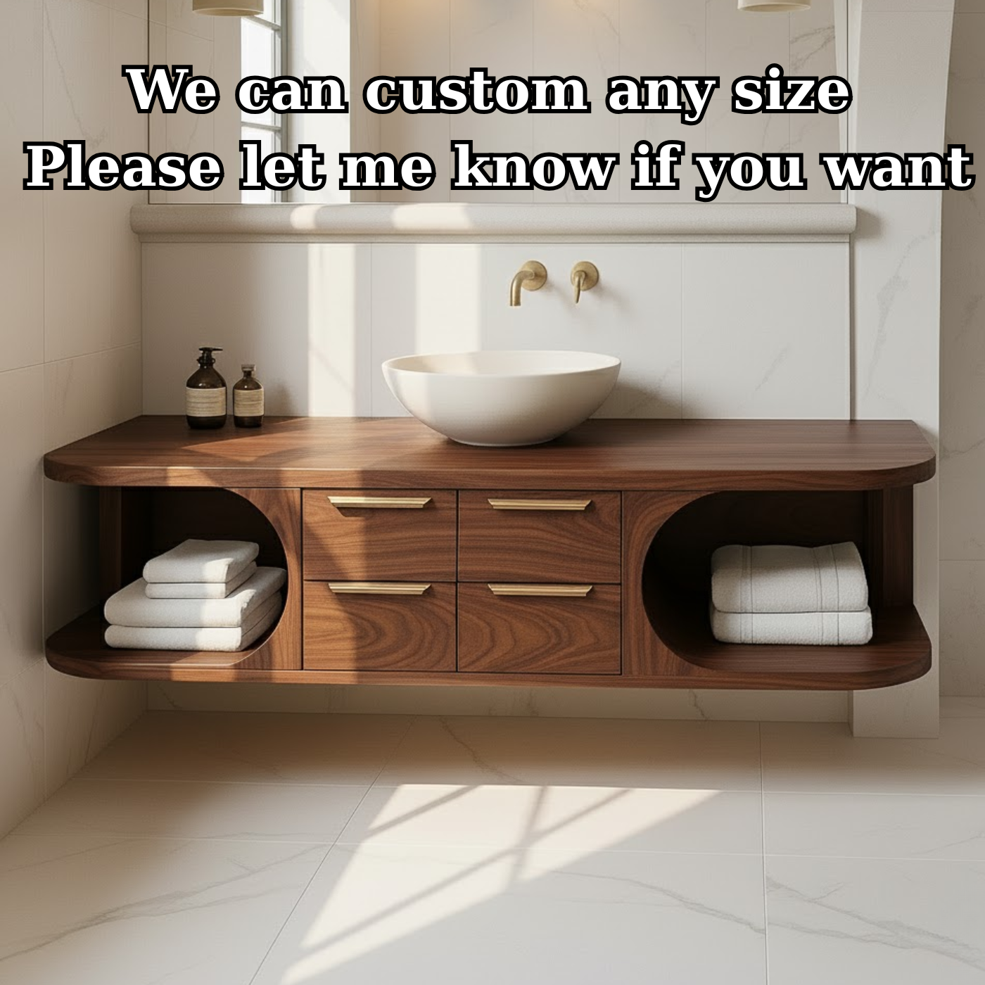 Floating Solid Wood Bathroom Vanity with Drawers and Open Shelves for Contemporary Bathrooms Kitchnce