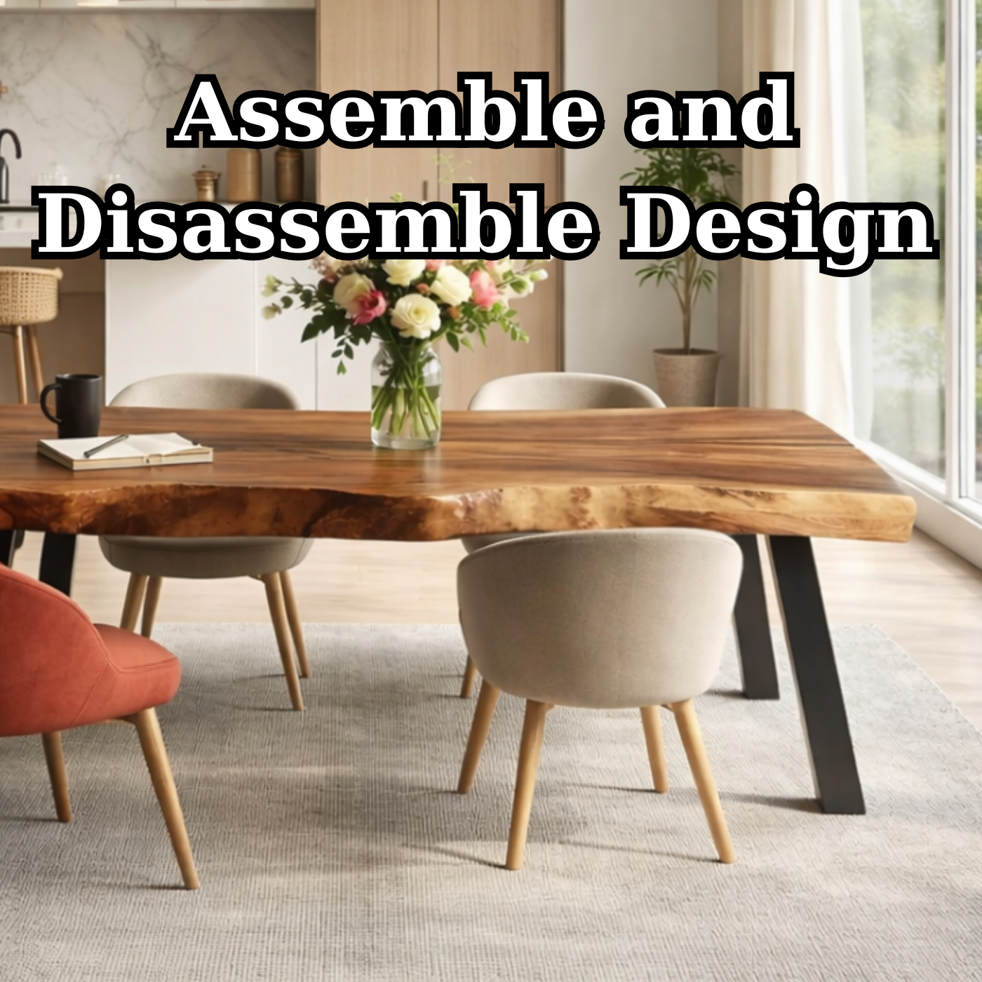 Live Edge Solid Wood Dining Table for Modern Interiors