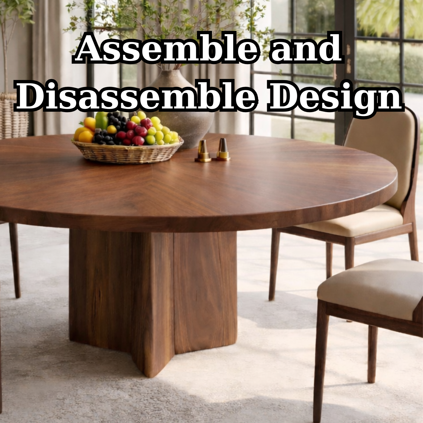 Luxury Solid Wood Round Dining Table for Elegant Interiors