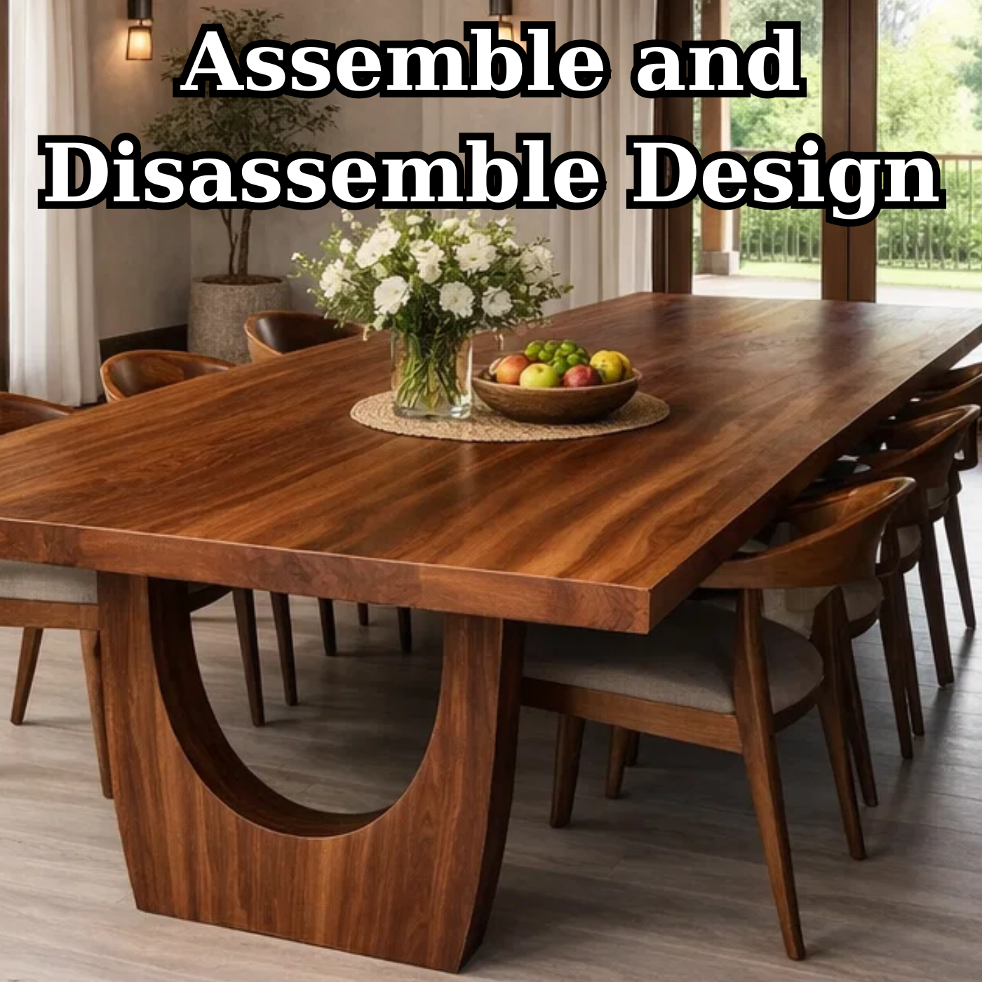 Handcrafted Solid Wood Dining Table for Modern Home Decor