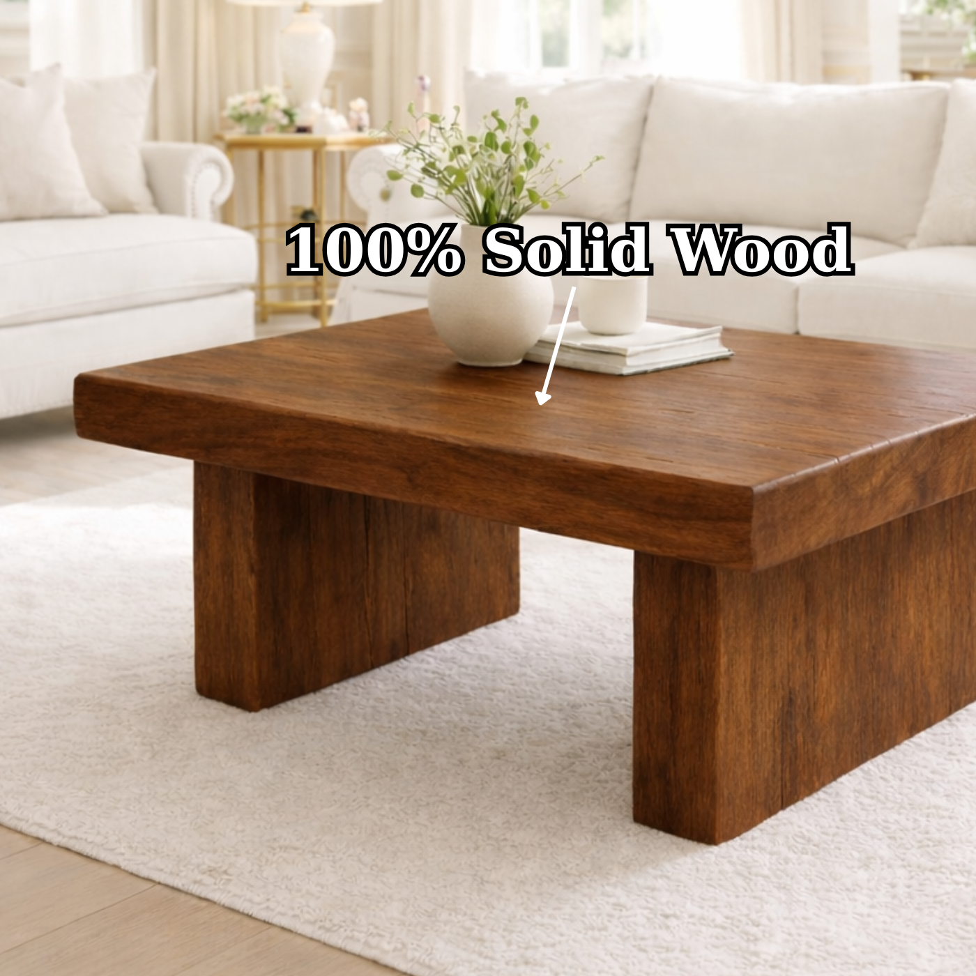 Solid Wood Coffee Table for Modern Living Rooms Kitchnce