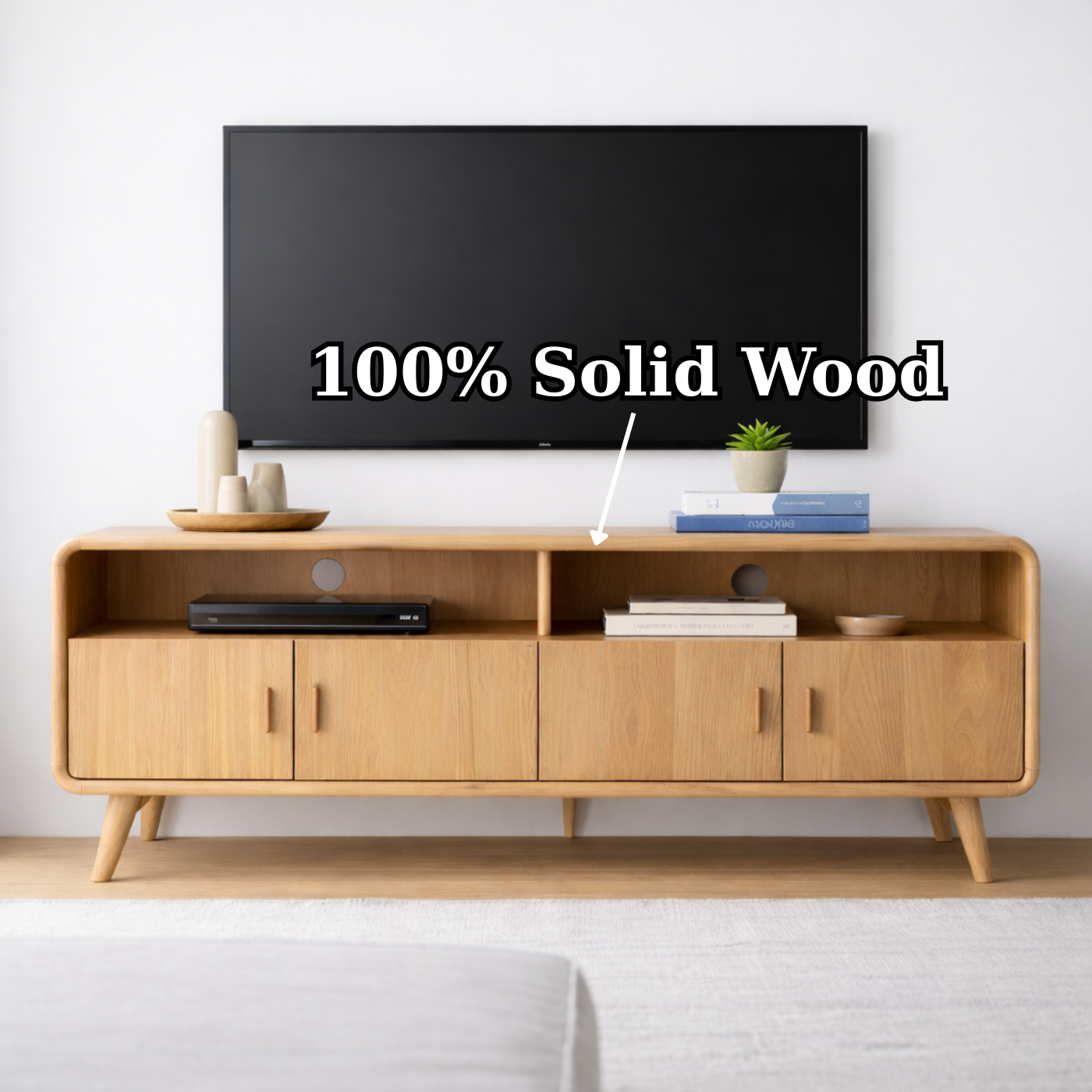Modern Solid Wood TV Stand for Modern Living Rooms Kitchnce