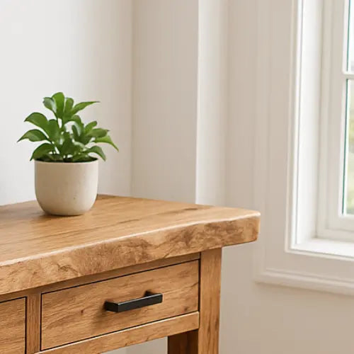 Handcrafted Solid Wood Console Table – Modern Organic Simplicity Kitchnce