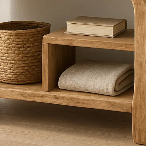 Handcrafted Solid Wood Sculptural Console Table – Organic Contemporary Form Kitchnce