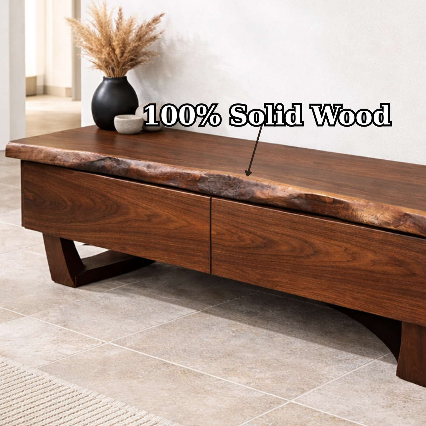 Solid Wood Entryway Bench with Drawers, Live Edge Storage Bench, Hallway Seating, Wooden Shoe Bench