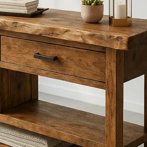 Handcrafted Solid Wood Console Table – Modern Rustic Functionality Kitchnce