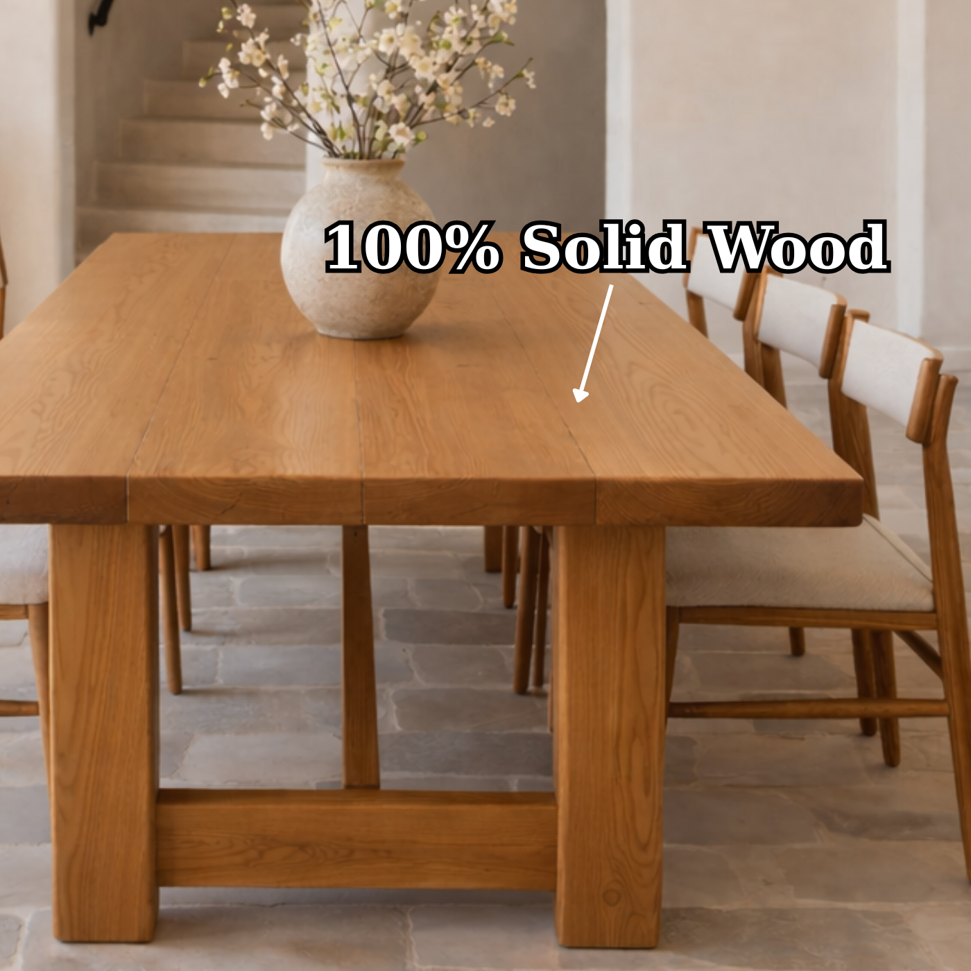 Solid Wood Dining Table Timeless Modern Design