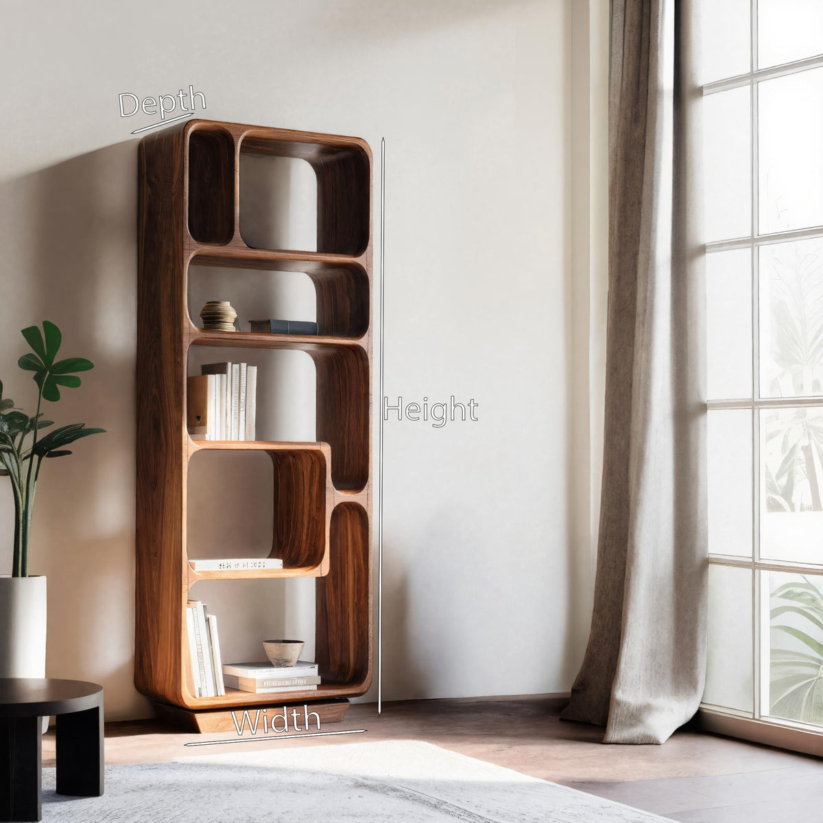 Minimalist Tall Bookshelf For Living Room Or Entryway Kitchnce