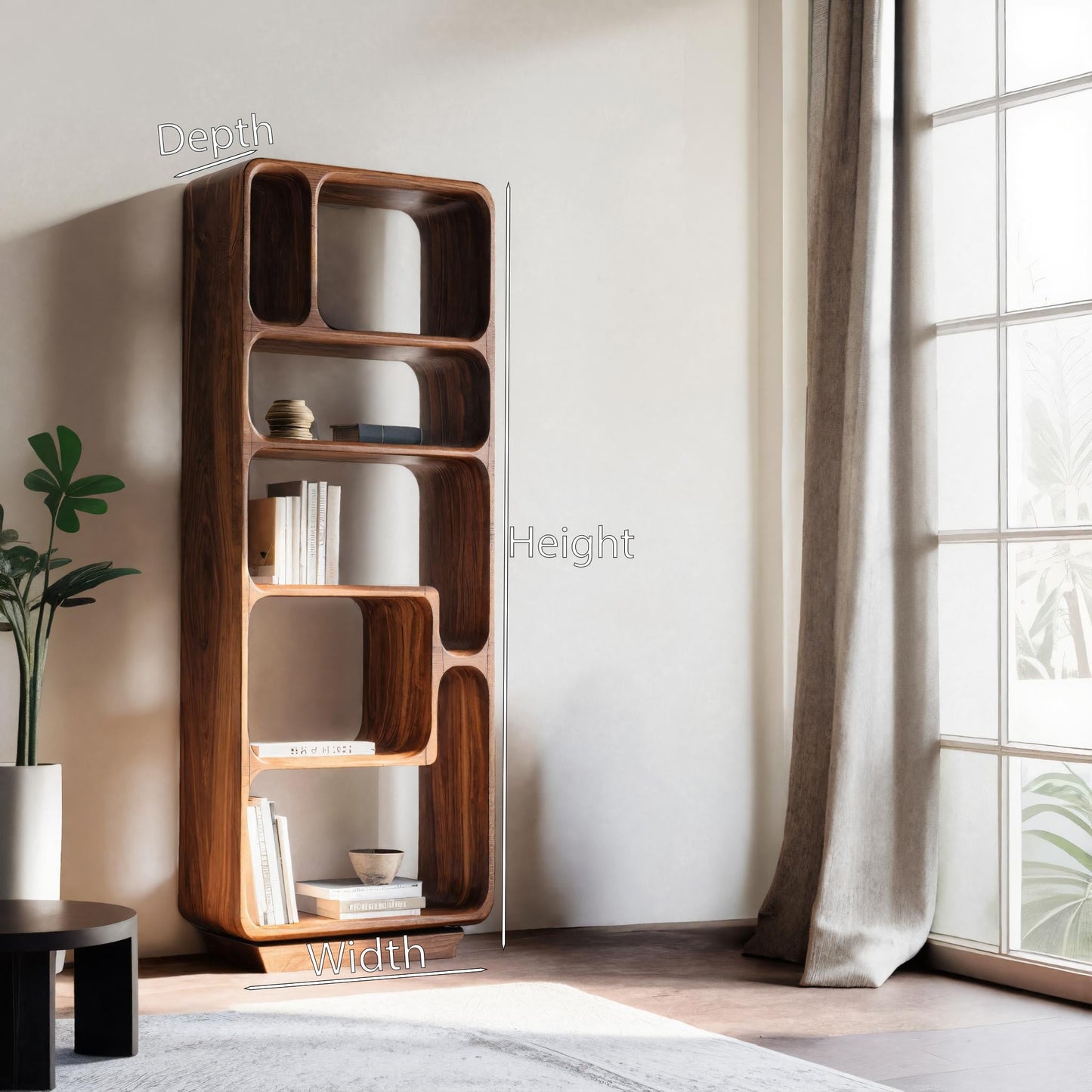 Minimalist Tall Bookshelf For Living Room Or Entryway Kitchnce