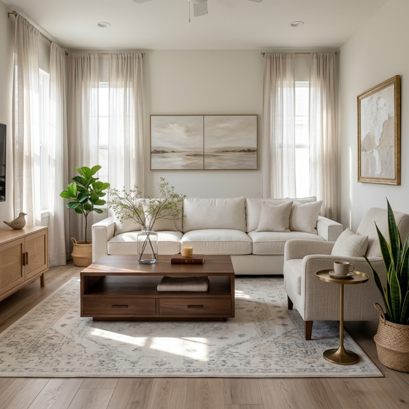 Solid Wood Coffee Table with Storage Drawers, Modern Design for Living Room