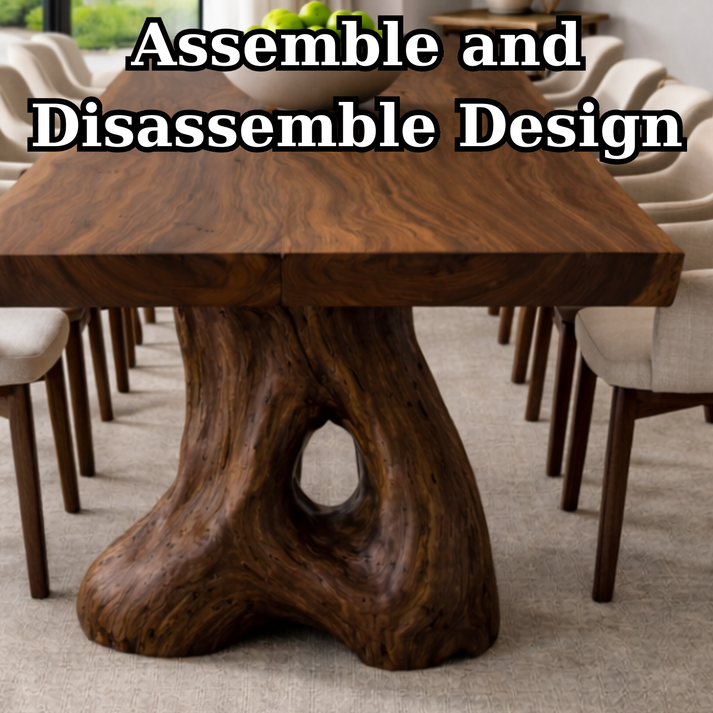 Handcrafted Solid Wood Dining Table For Modern Spaces