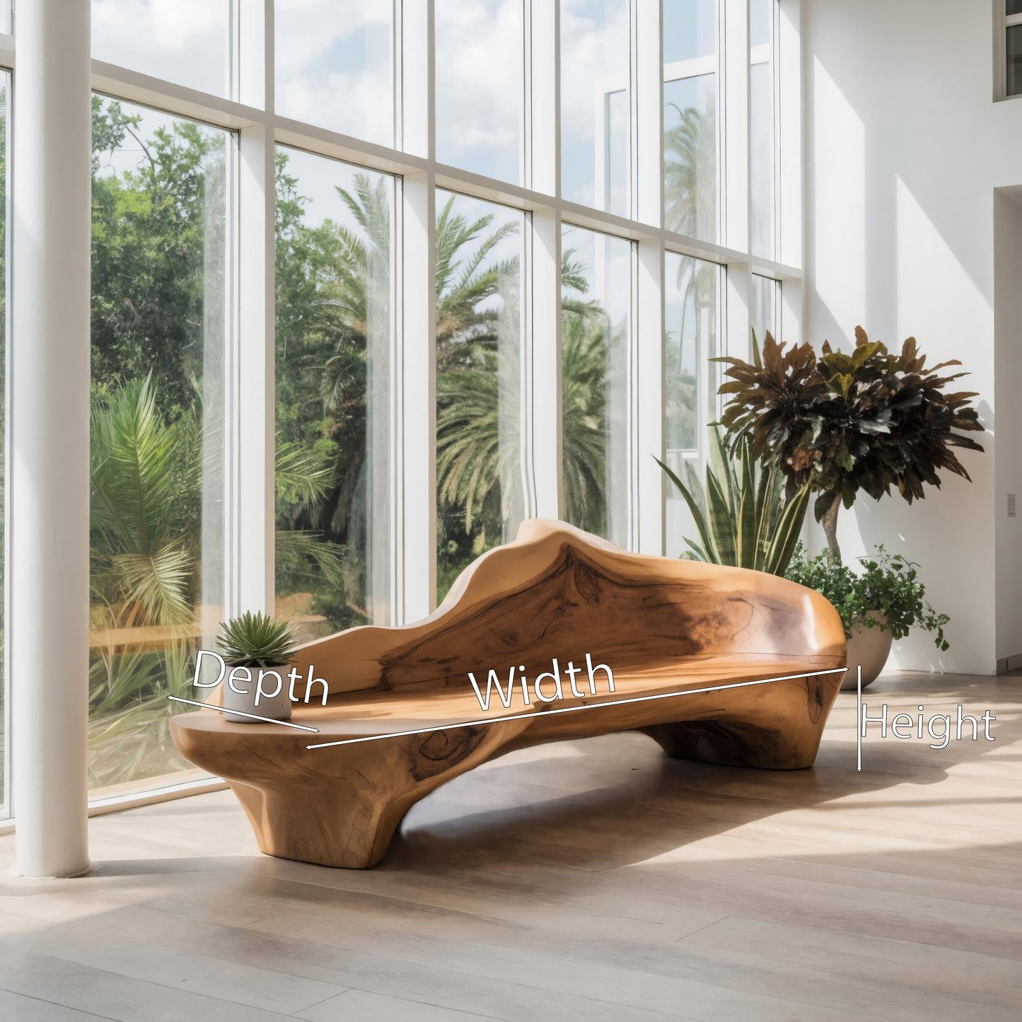 Sculptural Bench With Organic Design For Living Room Kitchnce