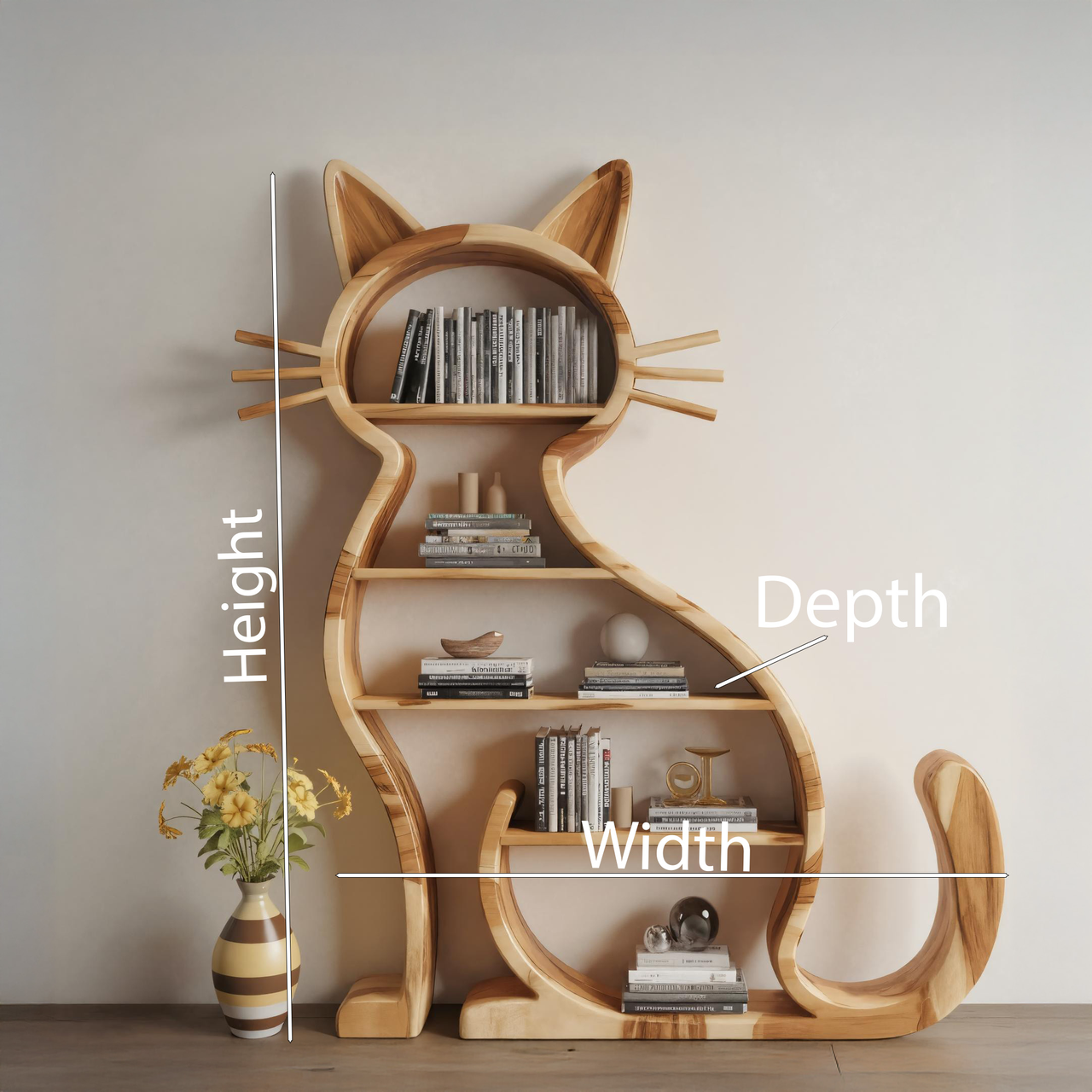 Modern Cat Bookshelf With Playful Design For Living Room Or Playroom Kitchnce