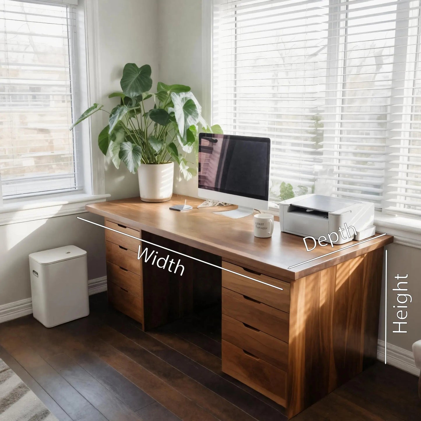 Modern Desk With Multiple Drawers For Home Office Kitchnce