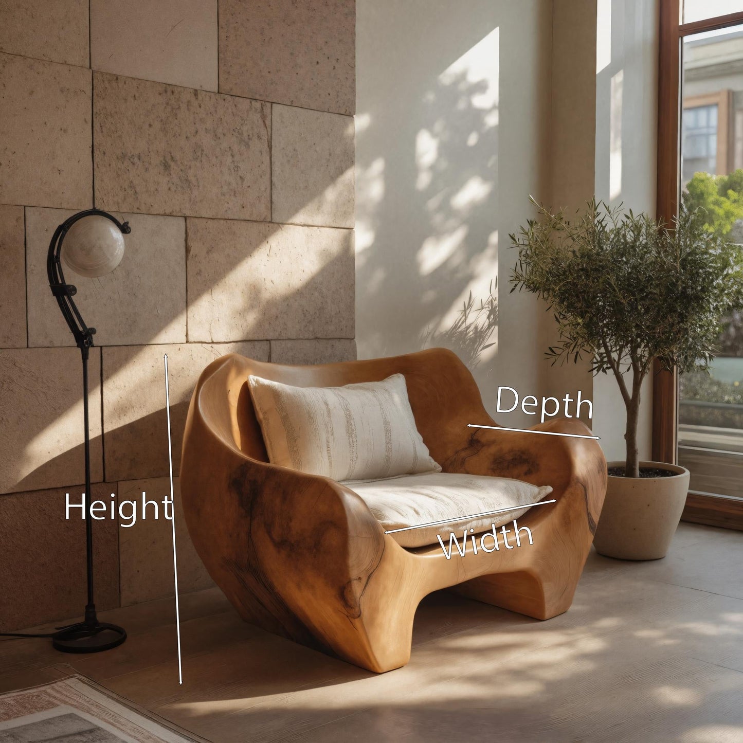 Modern Sculpted Armchair For Living Room Or Lounge Kitchnce