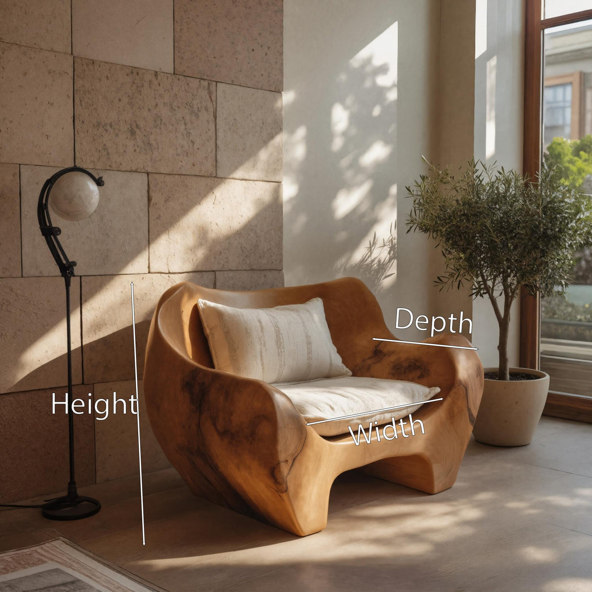 Modern Sculpted Armchair For Living Room Or Lounge Kitchnce