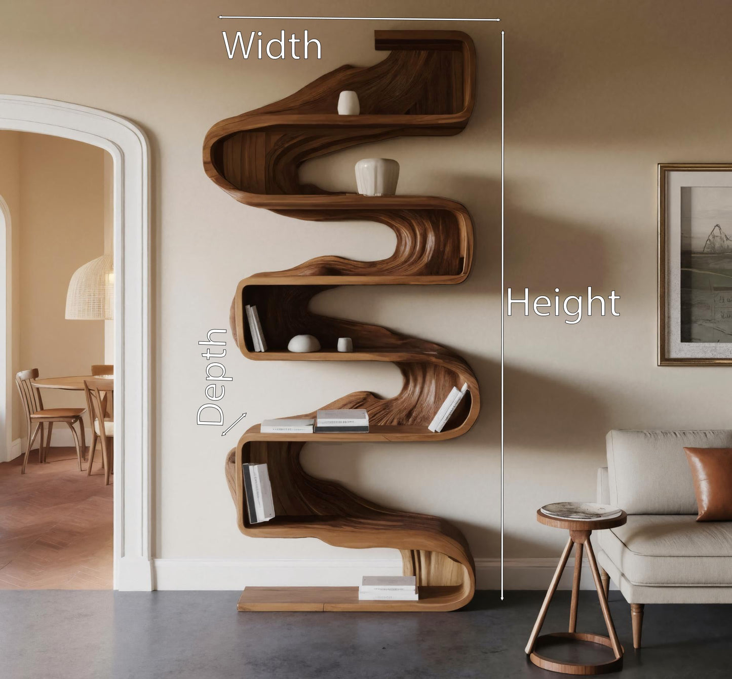 Artistic Sculptural Bookshelf For Living Room Kitchnce