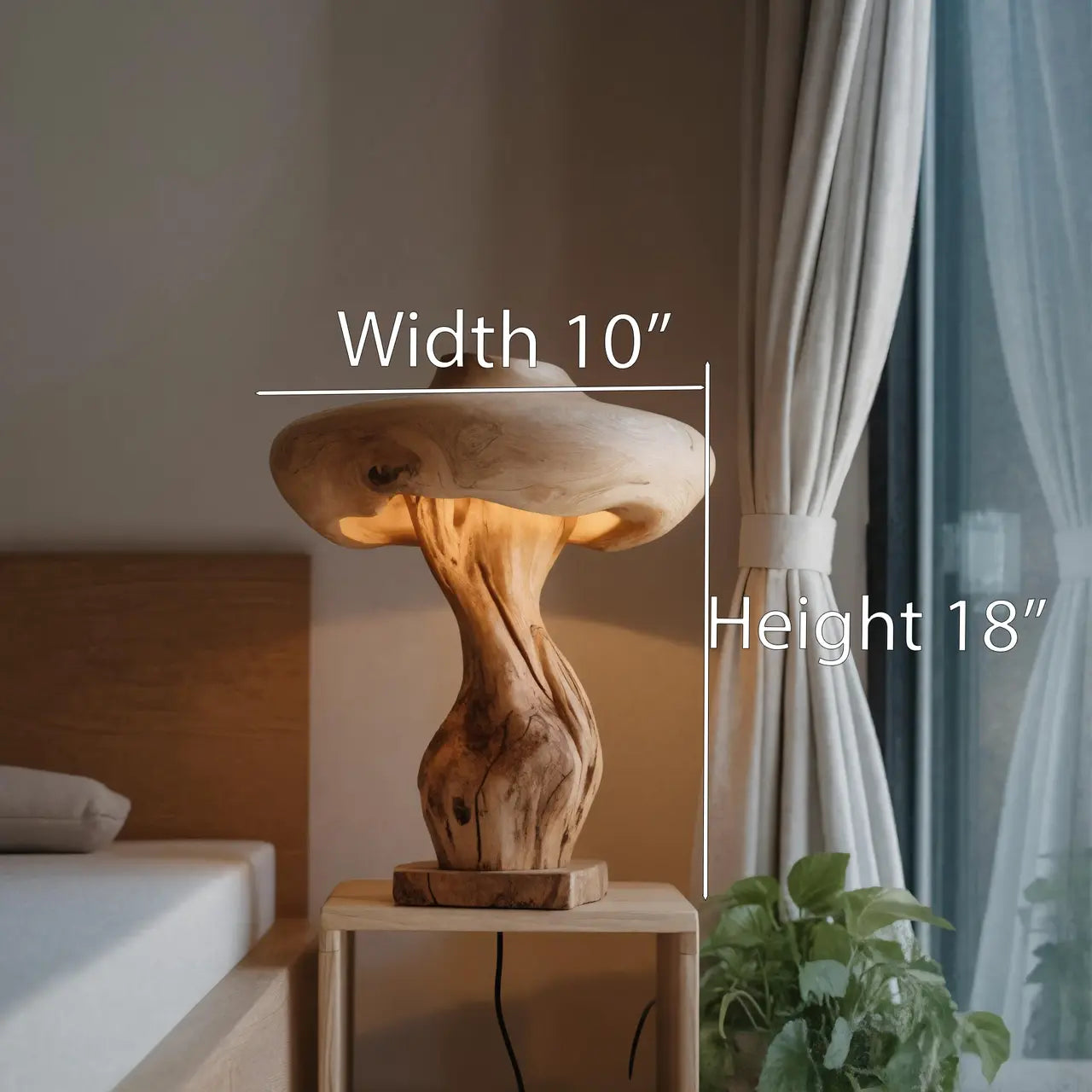 Handcrafted Mushroom Lamp With Organic Design For Bedroom Or Living Room Kitchnce