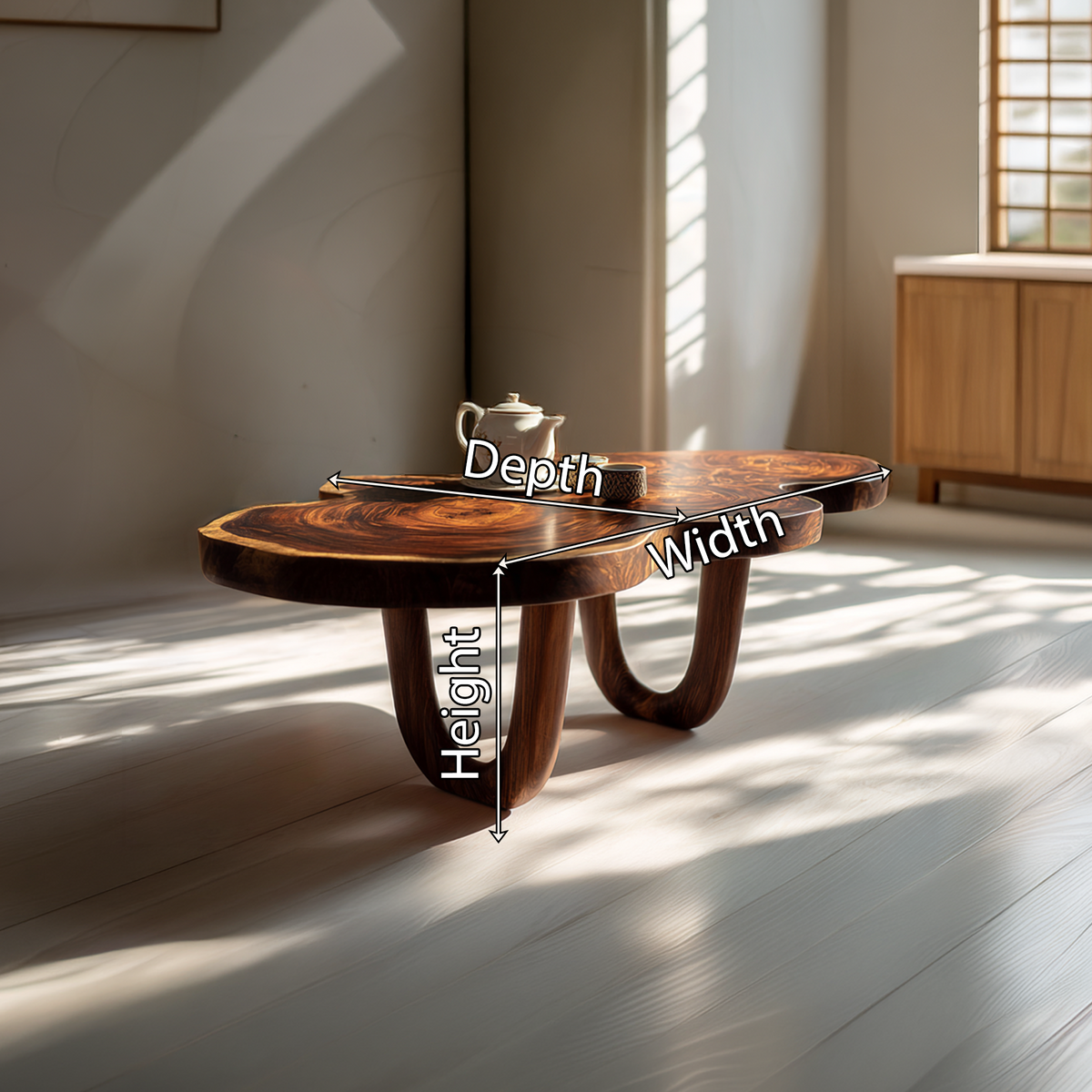 Sculptural Cloud Coffee Table with Curved Base Design