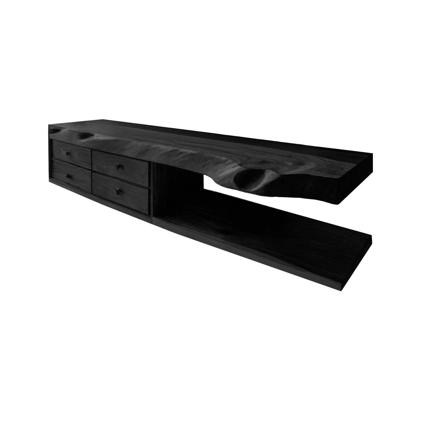 Aurelin Shore Live Edge Floating Bathroom Vanity with Drawers Kitchnce