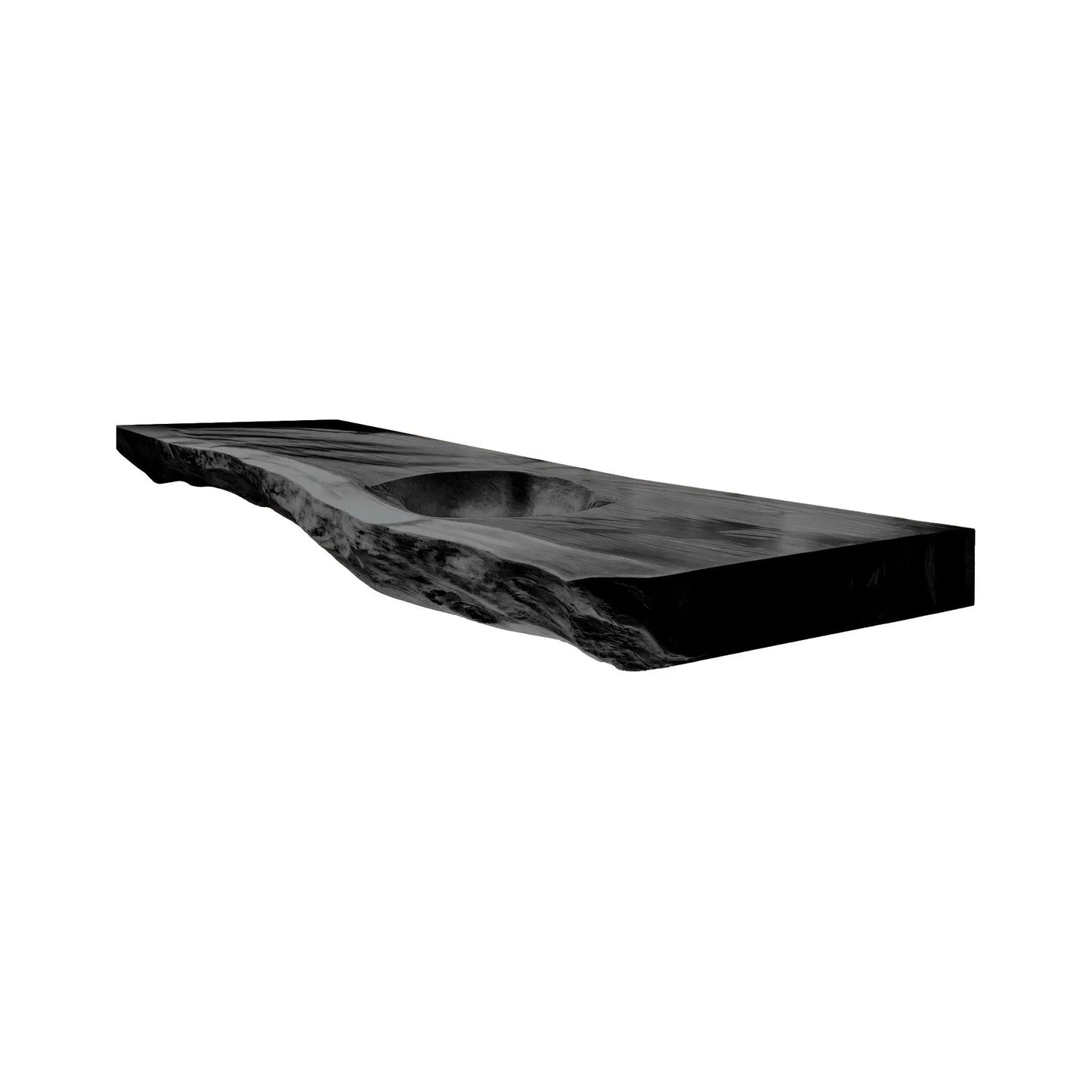 Aurevia Live Edge Solid Wood Floating Bathroom Vanity with Integrated Sink Kitchnce
